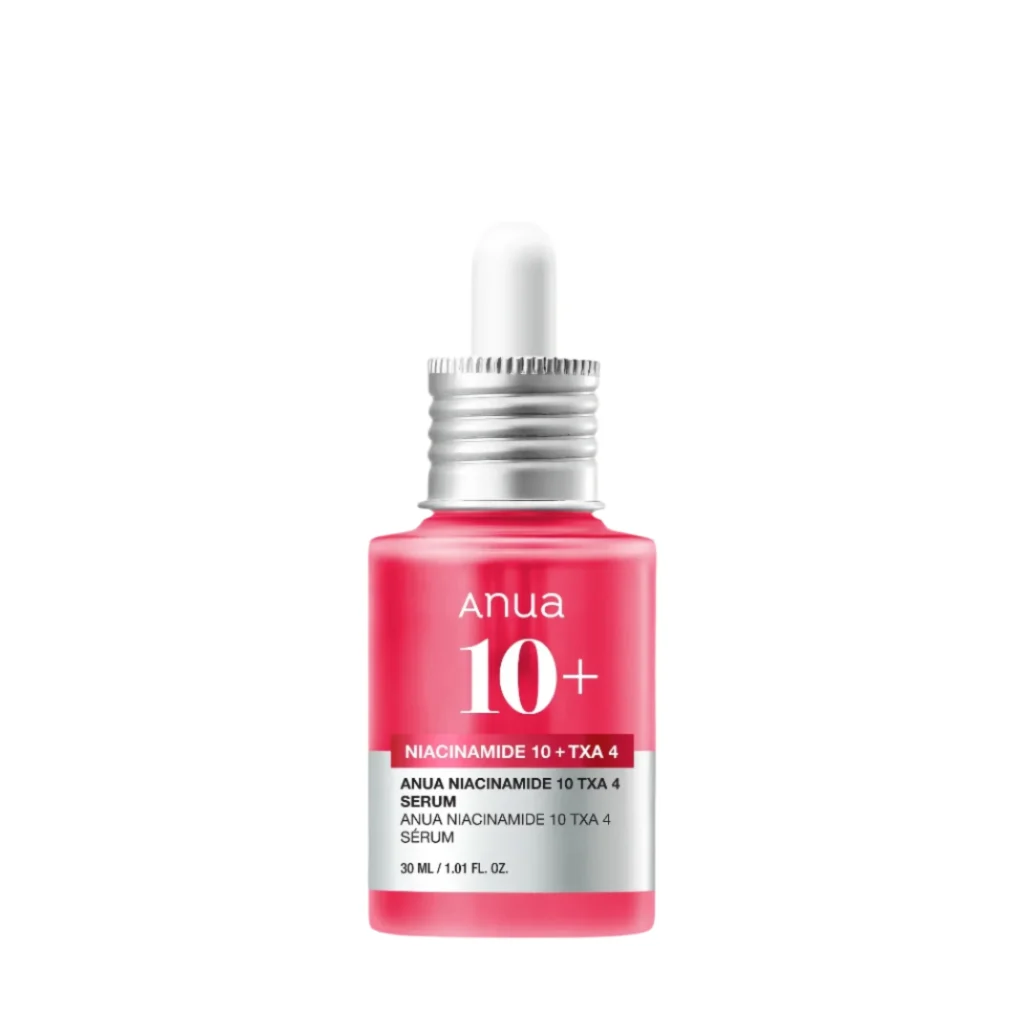 Anua Niacinamide 10 TXA 4 dark spot serum in pink dropper bottle 30ml